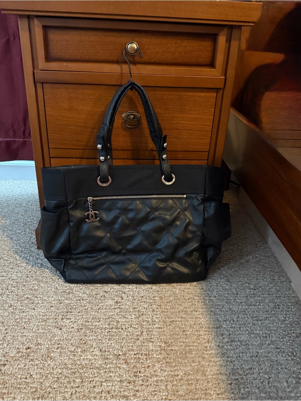 Chanel Large Beautiful Black Quilted Biarritz GM Tote Bag - Picture 6 of 13